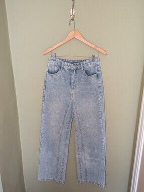 Urbanic Light Wash High Rise Wide Leg Denim Jeans